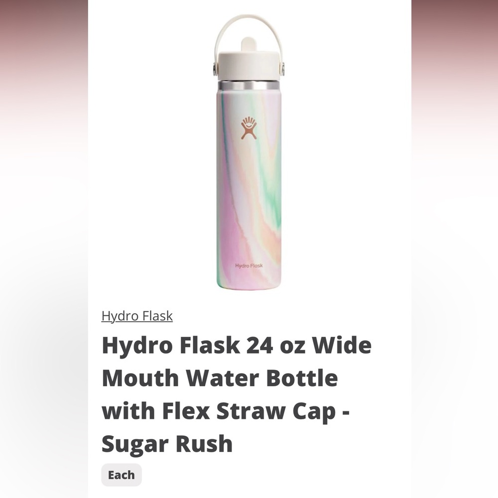 Hydro Flask Stainless Bottle in Pink and Mint Marble Finish